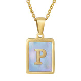 Titanium Steel 26 English Letter Necklace Blue – Jewelry Gift Ideas — 6