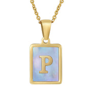 Titanium Steel 26 English Letter Necklace Blue – Jewelry Gift Ideas — 6