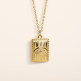 Niche Design Embossed Diamond Eye Square Pendant – Jewelry Gift Ideas — 4