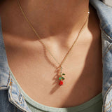 Creative Drop Red Rose Flower Pendant Necklace – Jewelry Gift Ideas — 4