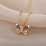 Purple Zircon Butterfly Necklace Micro Palette – Jewelry Gift Ideas — 2
