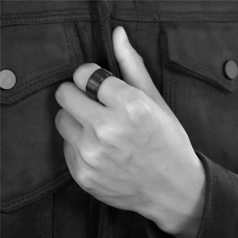 Fashion Black Classic Titanium Ring – Stylish Gifts — 1