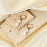 Gold Plated Hoop Pearl Earrings – Practical Gifts — 3
