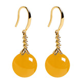 Elegant Silvering Earrings Female Chalcedony Green – Gifts for Her — 11
