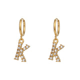 18K Gold Plated Micro Set Zircon Letter Earrings – Gifts for Her — 15