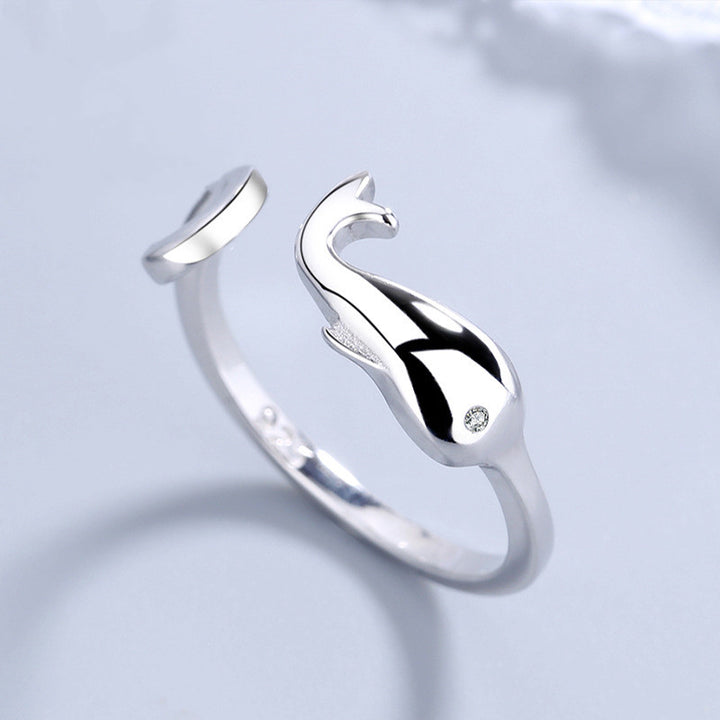 Women's Sterling Silver Dolphin Shape Ring – Gifts for Her — 1