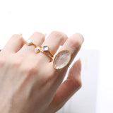 Summer Vintage Ice Crystal Floating Flower Ring – Jewelry Gift Ideas — 6
