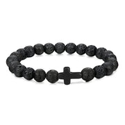 Tigereye White-barked Pine Obsidian Cross Men's – Jewelry Gift Ideas — 16