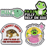 Frog Quotation Brooch Cartoon Golden M Badge – Jewelry Gift Ideas — 7