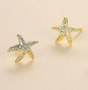 Full Diamond Starfish Stud Earrings Women's Advanced – Gifts for Her — 2