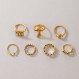 Fashion Alloy Moon Mushroom Love Ring Set – Stylish Gifts — 7