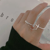 One Piece Geometric Double Ring Female Diamond Cross – Gifts for Her — 4