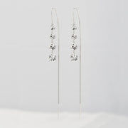 925 Long Zircon Earrings Korean Style Simple Geometry – Stylish Gifts — 3