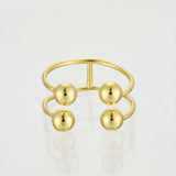 S925 Silver Four-ball Gold U-shaped Adjustable – Holiday Gift Ideas — 3