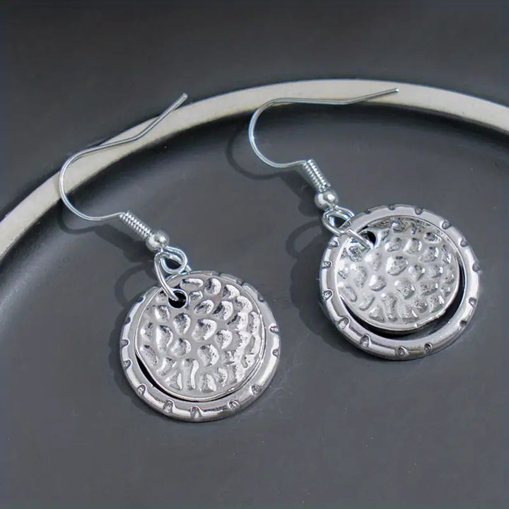 Vintage Bohemian Style Silver Disc Design Pendant – Stylish Gifts — 1