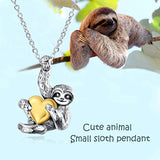 Cute Animal Small Sloth Heart Pendant Necklace – Jewelry Gift Ideas — 2