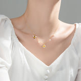 Small White Chrysanthemum Sun Flower Clavicle Chain – Everyday Gifts — 3