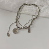 Hip Hop Style Round Card Letter Necklace Men – Jewelry Gift Ideas — 1