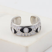 Trendy Hip Hop Women's Gold Plated Drip Oil Eye Ring – Gifts for Her — 13