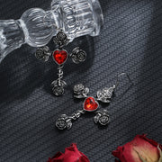 Locked Heart Lava Heart Dark Earrings – Unique Gift Ideas — 2