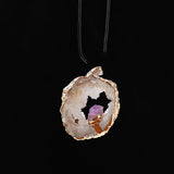 Natural Crystal Hollow Hole Slice Necklace – Jewelry Gift Ideas — 4