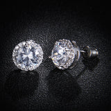 Round Sapphire Blue Red Stud Earrings AAA Zircon – Jewelry Gift Ideas — 10