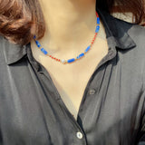 Klein Blue Agate Necklace For Women French – Jewelry Gift Ideas — 2