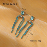 French Retro Full Rhinestone Tassel Titanium Steel – Meaningful Gifts — 9