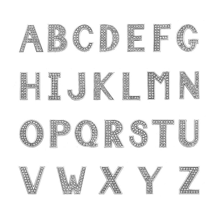 30mm Chrome Color White Diamond Letters Pet Collar – Stylish Gifts — 1