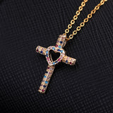 Love Cross Pendant Full Diamond Personality – Jewelry Gift Ideas — 3