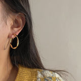 925 Silver Needle Vintage Geometric Metal Earrings – Meaningful Gifts — 3