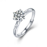 Ladies 925 Sterling Silver Six Prong Moissanite Ring – Practical Gifts — 4