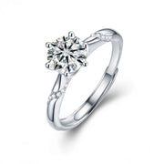 Ladies 925 Sterling Silver Six Prong Moissanite Ring – Practical Gifts — 4