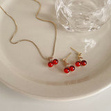 Red Cherry Garnet Necklace For Women Niche Design – Jewelry Gift Ideas — 4