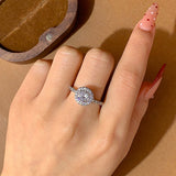 Round Zircon Wedding Ring Double Row Diamond Ball – Gifts for Couples — 4