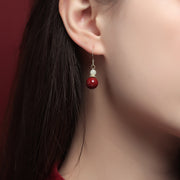Cinnabar S925 Sterling Silver Stud Earrings Niche – Jewelry Gift Ideas — 4