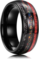 Opal Ruby Black Meteorite Ring – Meaningful Gifts — 3