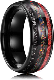 Opal Ruby Black Meteorite Ring – Meaningful Gifts — 3