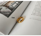 Gold Wide-faced Plain Engagement Ring For Women – Gifts for Her — 5