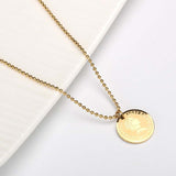 Vintage Titanium Steel Necklace Queen's Head Coin – Jewelry Gift Ideas — 3