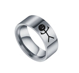 Stainless Steel Personality Couple Graffiti Ring – Gifts for Couples — 3