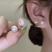 925 Silver Needle Sweet Tulip Earrings One Style – Stylish Gifts — 9