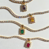 Square Gem Unique Rhinestone Necklace Female – Jewelry Gift Ideas — 6
