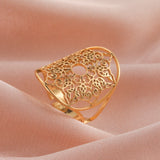 Vintage Stainless Steel Openwork Snow Petal Oval Ring – Gift Ideas — 4