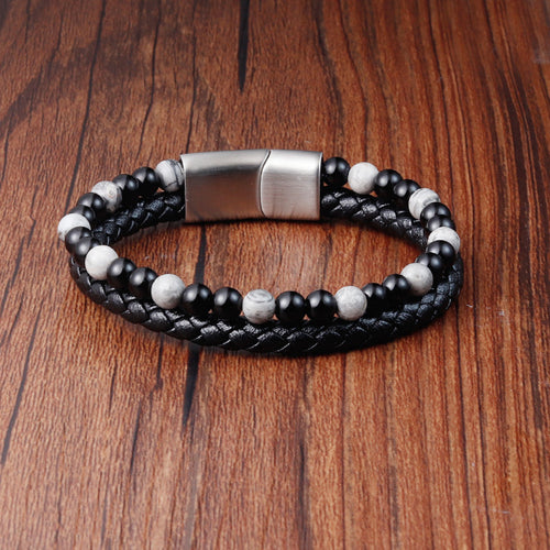 Braided Leather Natural Stone Onyx Map Beading – Jewelry Gift Ideas — 2