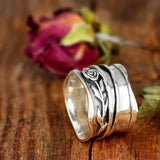 Wide Version Vintage Rotating Rose Ring Decompression – Surprise Gifts — 5