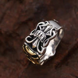 S925 Silver Punk Men's Cross Ring Anchor Flower – Gifts for Him — 3