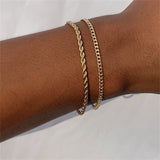 Stainless Steel Cuban Link Chain Twin Bracelet – Jewelry Gift Ideas — 1