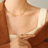 Titanium Steel Gold Plated Necklace Colorless – Jewelry Gift Ideas — 3
