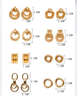 Fashion Round Earrings Simple Cross Metal – Stylish Gifts — 14
